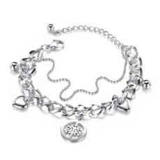 Love Stainless Steel Hollow Tree of Life Bracelet