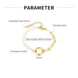 Pearl Stainless Steel Heart Bracelet