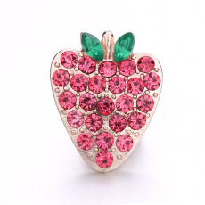 20MM strawberry rhinestones  design  Metal snap buttons