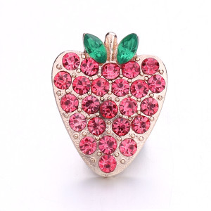20MM strawberry rhinestones  design  Metal snap buttons