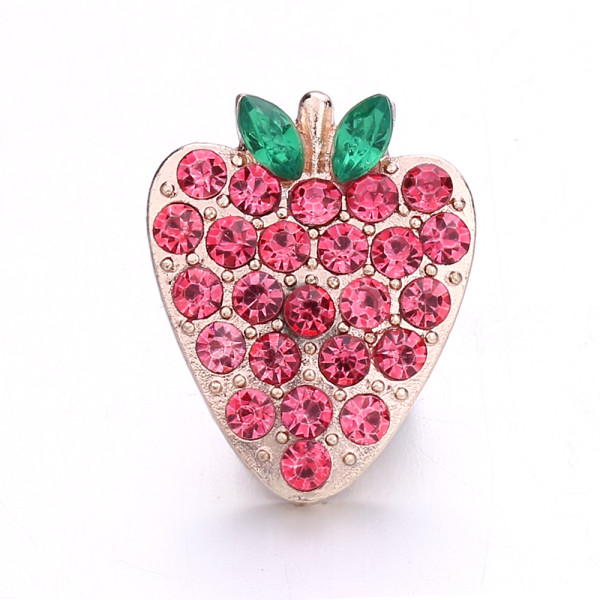 20MM strawberry rhinestones  design  Metal snap buttons