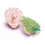 20MM strawberry rhinestones  design  Metal snap buttons