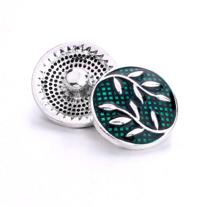 20MM enamel leaves  design  Metal snap buttons