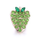 20MM strawberry rhinestones  design  Metal snap buttons
