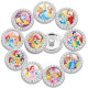 10pcs/lot 20MM glass cartoon rhinestones  design  Metal snap buttons
