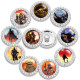 10pcs/lot 20MM glass cartoon rhinestones  design  Metal snap buttons