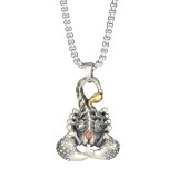 Stainless Steel cross wolf tooth motorcycle hip hop Pendant 70CM chain  Necklace