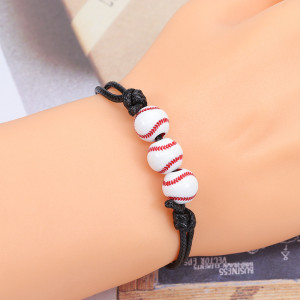 Basketball Baseball Bracelet Wax Line Woven Tennis Rugby Bracelet Boys Girls Sports Jewelry