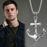 Stainless Steel Anchor Pendant Necklace
