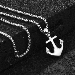 Stainless Steel Anchor Pendant Necklace