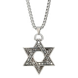 Stainless Steel cross wolf tooth motorcycle hip hop Pendant 70CM chain  Necklace