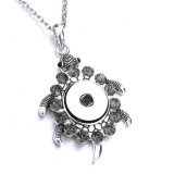 Necklace sea animals starfish sea turtle dolphin 60CM chain  metal  fit 20MM chunks snap button jewelry