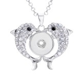 Necklace sea animals starfish sea turtle dolphin 60CM chain  metal  fit 20MM chunks snap button jewelry