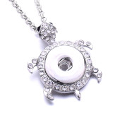 Necklace sea animals starfish sea turtle dolphin 60CM chain  metal  fit 20MM chunks snap button jewelry