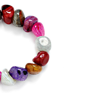 Irregular Colorful Ice Crack Agate Stone Bracelet Mixed Colors