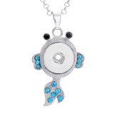 Necklace sea animals starfish sea turtle dolphin 60CM chain  metal  fit 20MM chunks snap button jewelry