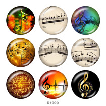 20MM Anti war symbol Print glass snaps buttons