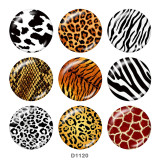 20MM Leopard Print Print glass snaps buttons