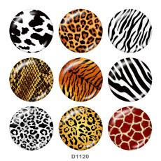 20MM Leopard Print Print glass snaps buttons