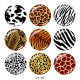 20MM Leopard Print Print glass snaps buttons