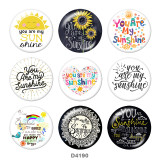 20MM sunshine Print glass snaps buttons