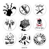 20MM hair stylist  Print glass snaps buttons