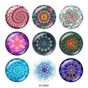 20MM decorative pattern Print glass snaps buttons