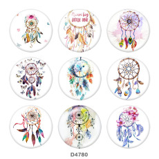 20MM Dream catcher Print glass snaps buttons