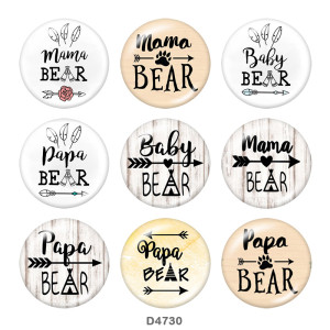 20MM MOM MAMA Print glass snaps buttons