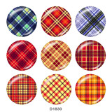 20MM Checkerboard element Print glass snaps buttons