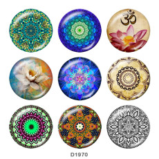 20MM decorative pattern Print glass snaps buttons
