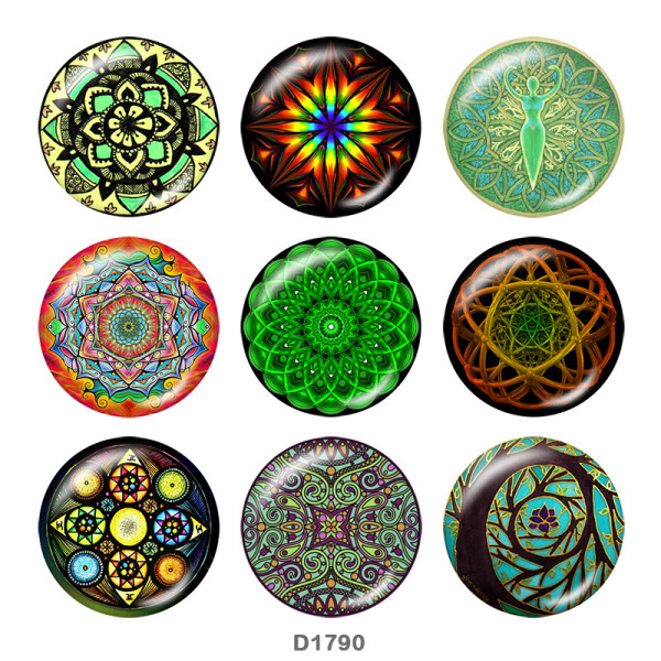 20MM decorative pattern Print glass snaps buttons