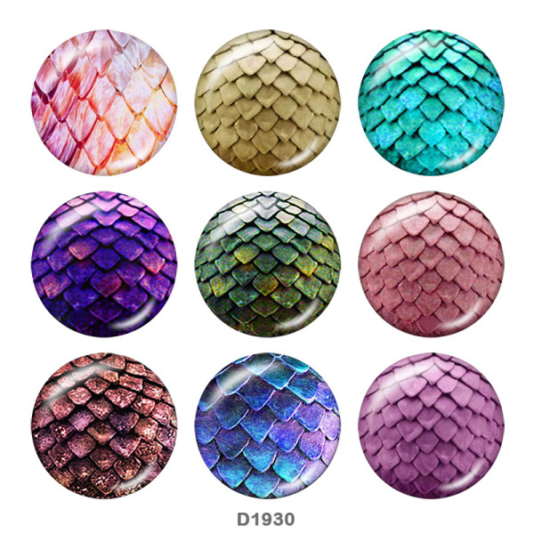 20MM serpentine Print glass snaps buttons