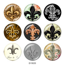 20MM anchor Print glass snaps buttons