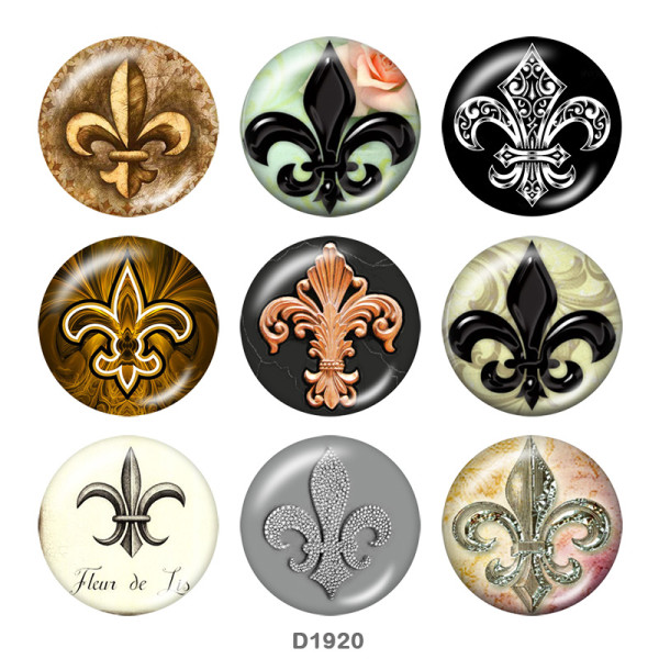 20MM anchor Print glass snaps buttons