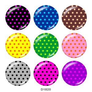 20MM Wave point element Print glass snaps buttons