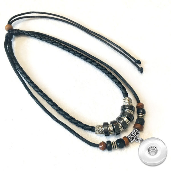 Pendant Layered Leather Necklace fit 20mm snaps  jewelry