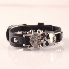 Leather Bracelet PU Leather Punk Skull Scalp Bracelet
