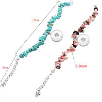 Natural Crystal Agate Crushed Stone Semi-Precious Stone Bracelet Irregular Stone fit 18mm snap button jewelry