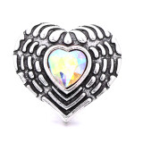 20MM love rhinestones  design  Metal snap buttons