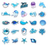 49pcs Cartoon ocean seahorse sea turtle  graffiti stickers decorative suitcase notebook waterproof detachable stickers