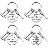Stainless Steel Keychain Father's Day Gift Dad Tools Hammer Screwdriver Wrench