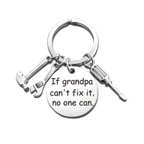 Stainless Steel Keychain Father's Day Gift Dad Tools Hammer Screwdriver Wrench