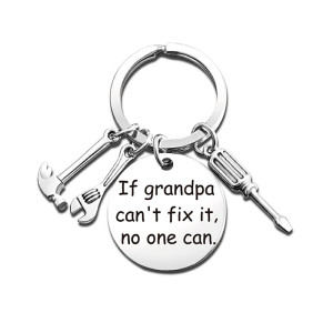 Stainless Steel Keychain Father's Day Gift Dad Tools Hammer Screwdriver Wrench