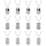 Stainless Steel Necklace Military Brand Lettering Father Mother's Day Thanksgiving Christmas Gift