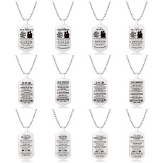 Stainless Steel Necklace Military Brand Lettering Father Mother's Day Thanksgiving Christmas Gift
