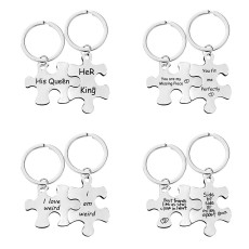 Keychain Stainless Steel Couple Puzzle Ornament Valentine's Day Gift