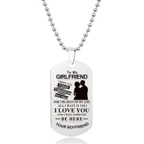 Stainless Steel Necklace Military Brand Lettering Father Mother's Day Thanksgiving Christmas Gift