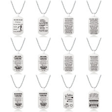 Stainless Steel Necklace Military Brand Lettering Father Mother's Day Thanksgiving Christmas Gift