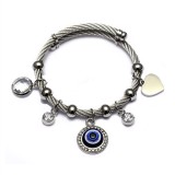 Stainless Steel Hand of Fatima Heart Cross Anchor Bracelet